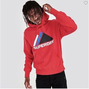 Men Superdry Red Hoodie Sweatshirt